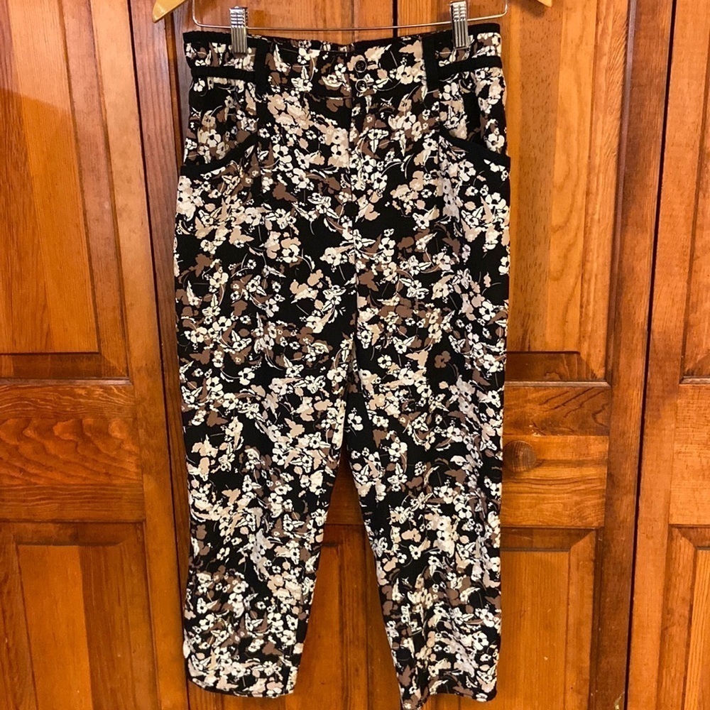Anthropologie Cartonnier Silky Floral Ankle Trouser 6P